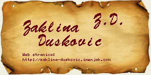 Žaklina Dušković vizit kartica